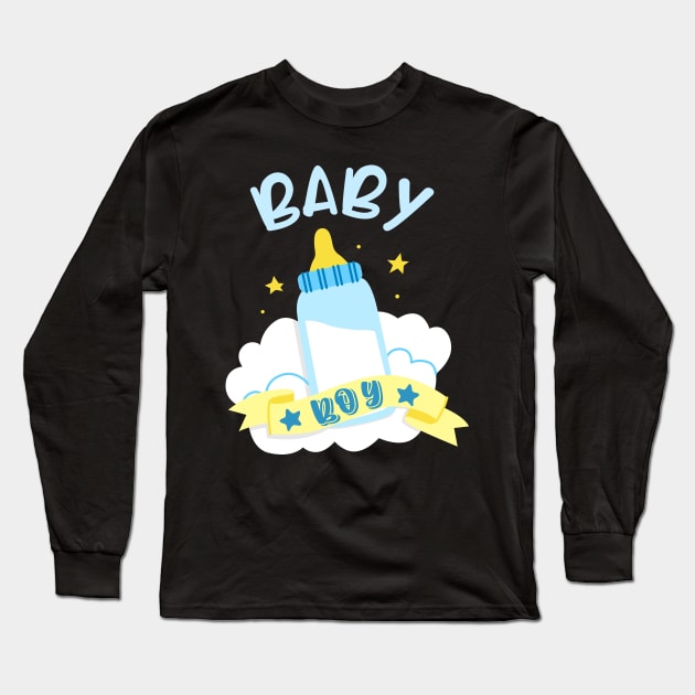 Baby Announcement Boy Child Birth Long Sleeve T-Shirt by Foxxy Merch